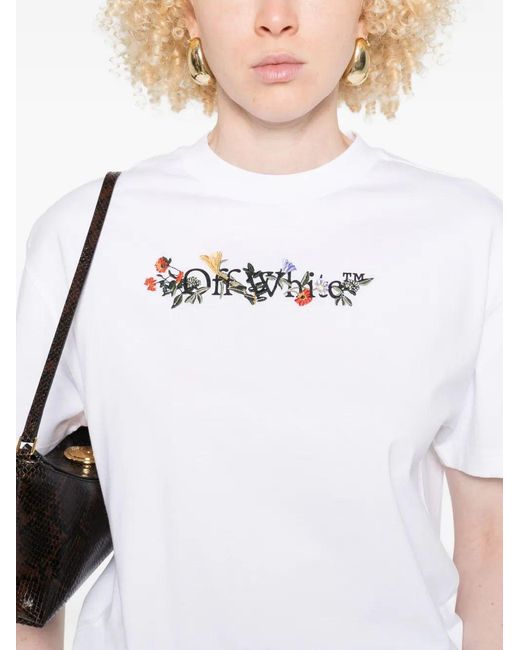 Off-White c/o Virgil Abloh White Bookish Flowers Regular Tee Blac