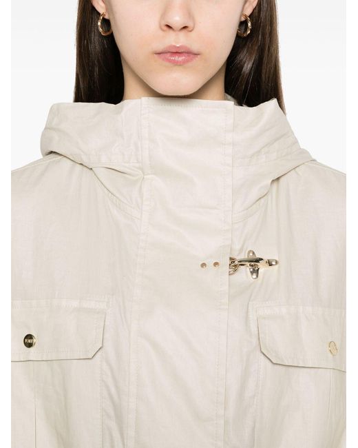 Fay Natural Linen And Cotton Canvas Parka