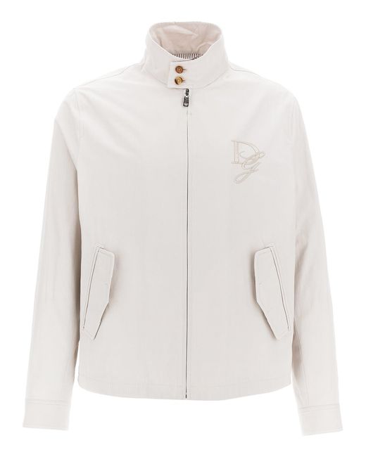 Dolce & Gabbana White Logo Embroidery Jacket for men