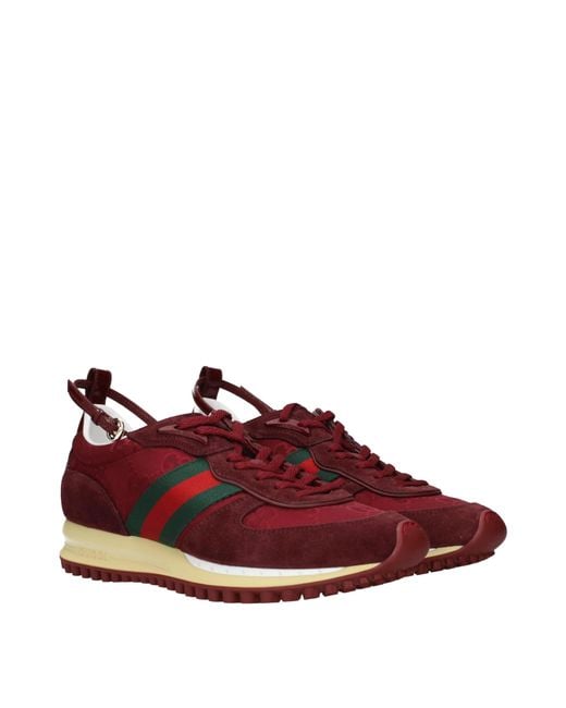 Gucci Red Sneakers Fabric