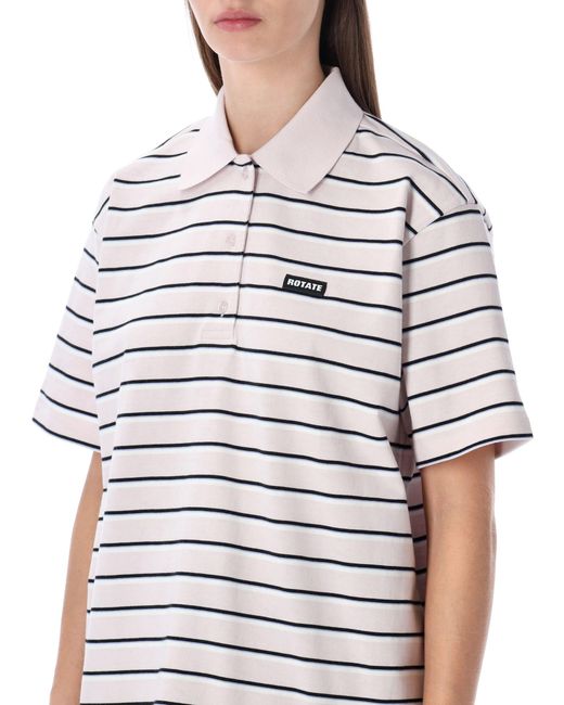 ROTATE BIRGER CHRISTENSEN White Striped Organic-cotton Jersey Polo