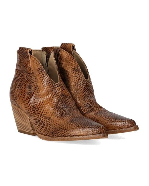 Elena Iachi Brown Tobacco Texan Ankle Boot