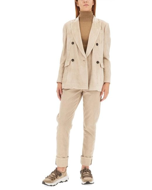 Brunello Cucinelli Natural Double-Breasted Jacket