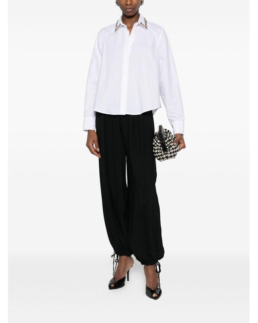 ERMANNO FIRENZE White Embroidered Cotton Shirt