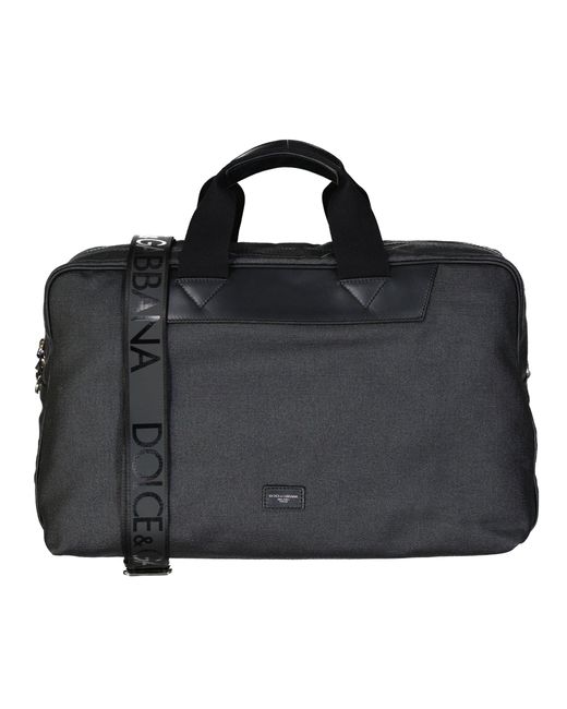 Dolce & Gabbana Black Logo Leather Shoulder Bag for men