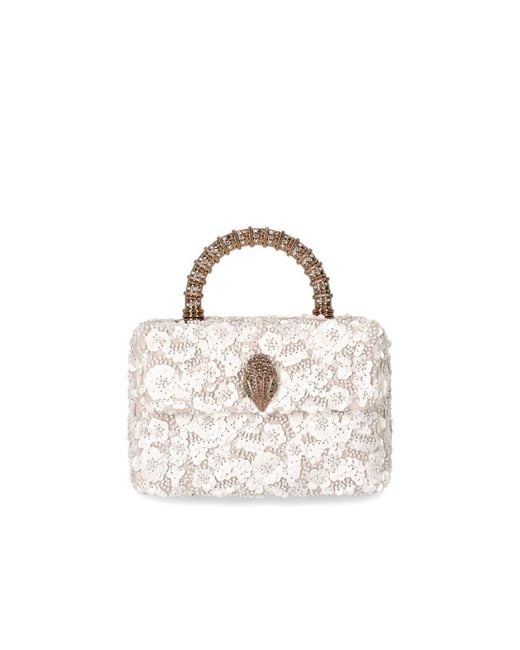 Kurt Geiger Kensington Paillettes Mini White Handbag