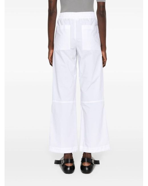 P.A.R.O.S.H. White Straight-Leg Cotton Cargo Trouser