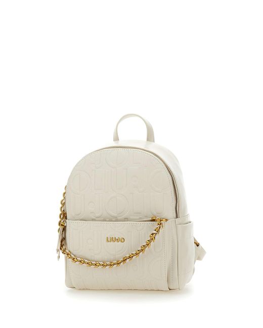 Liu Jo White Adonide Butter Tumbled Backpack