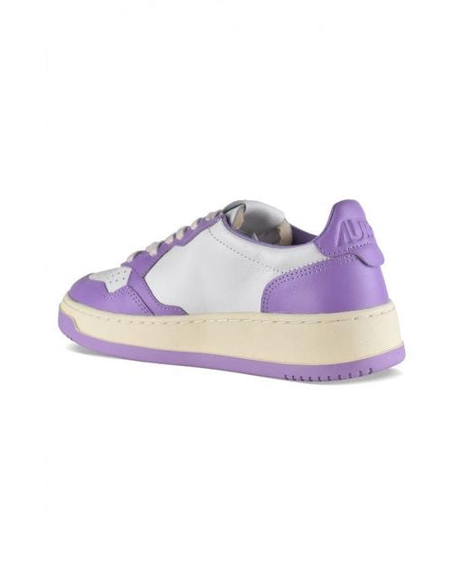 Autry Purple And Lilac Two-Tone Leather Medalist Low Sneakers