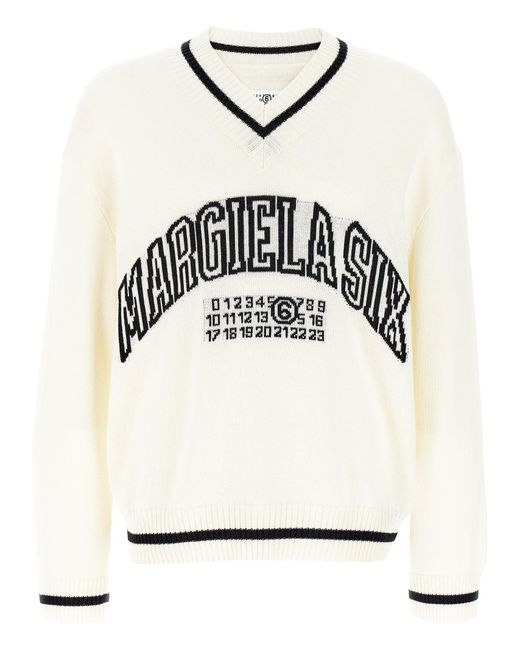 MM6 by Maison Martin Margiela Men's Natural V Neck Sweater