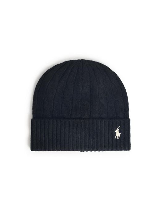 Polo Ralph Lauren Blue Wool Blend Beanie