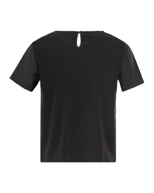 Weekend by Maxmara Black Wkdzona Satin And Jersey T Shirt
