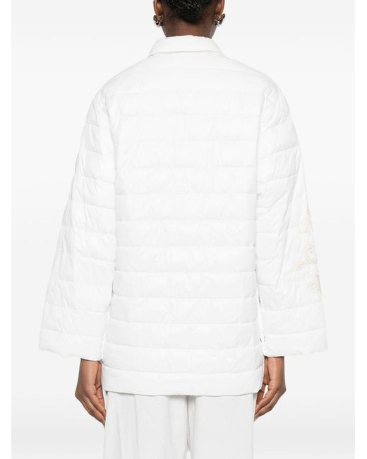 ERMANNO FIRENZE White Quilted Nylon Down Jacket