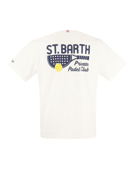 Maglietta Cotton con stampa padel club di Mc2 Saint Barth in White da Uomo