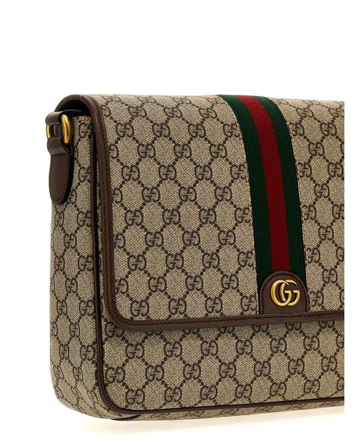Gucci Gray 'Ophidia' Medium Shoulder Bag