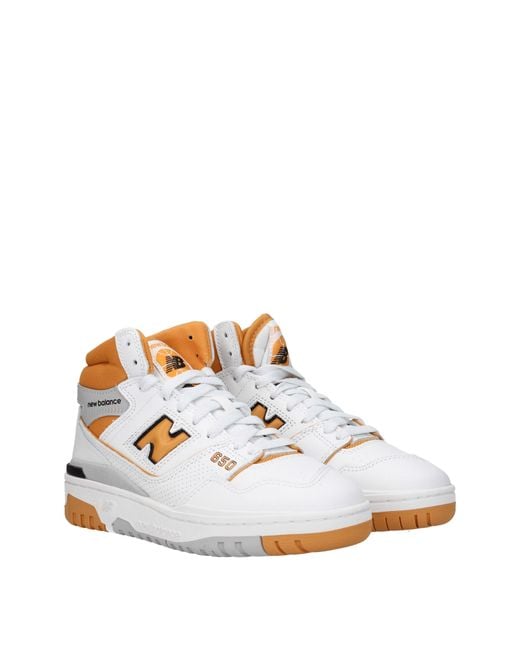 New Balance White Sneakers 650 Donna Pelle Bianco/Canyon