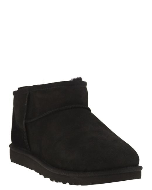 Ugg Black Classic Ultra Mini Sheepskin Boot for men