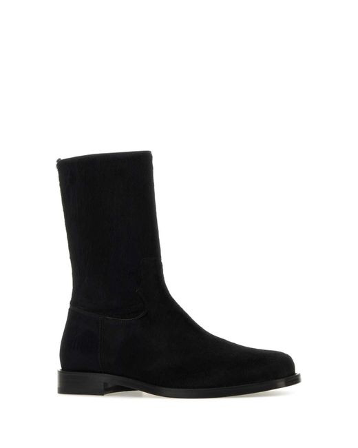 Dries Van Noten Black Calfhair Ankle Boots for men