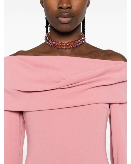 Solace London Pink Nuri Midi Dress