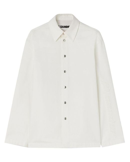 Jil Sander White Organic Cotton Denim Shirt for men