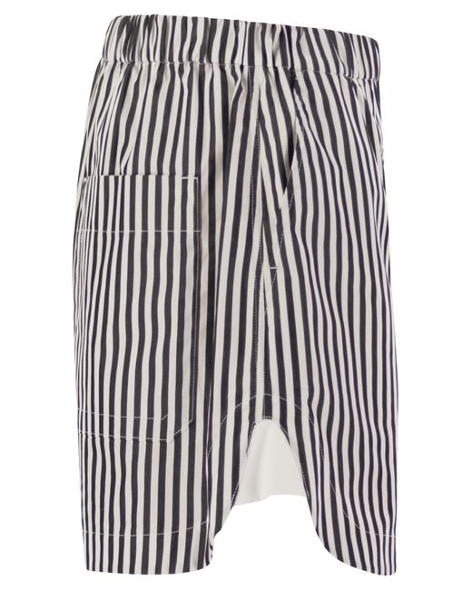 Sportmax Black Muscari Cotton Sports Shorts