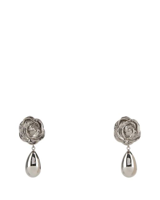 Magda Butrym White Metal Earrings