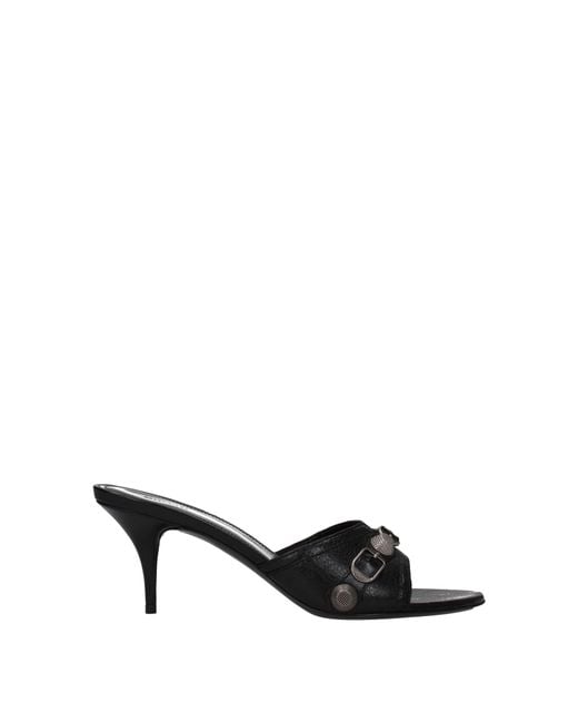 Balenciaga Black Cagole Sandals Leather