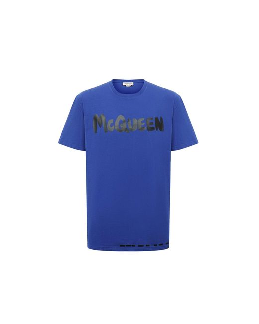 Alexander McQueen Logo T -shirt in het Blue voor heren