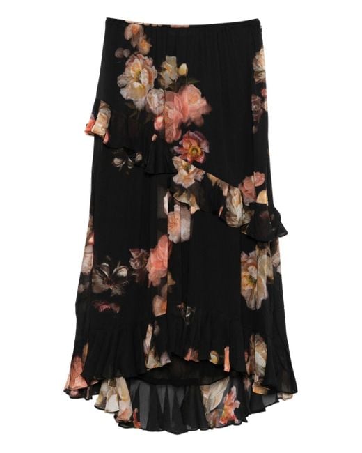 Zimmermann Hypnotic Asymmetrische Midi-Rok in het Black