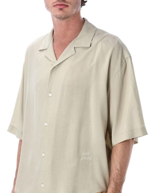 AMI Natural Ami Paris Boxy Short Sleeve Viscose Shirt for men