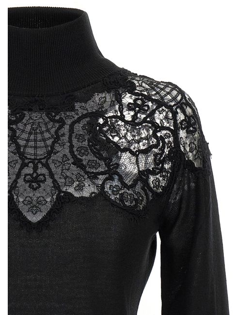 Ermanno Scervino Black Merino Wool Sweater