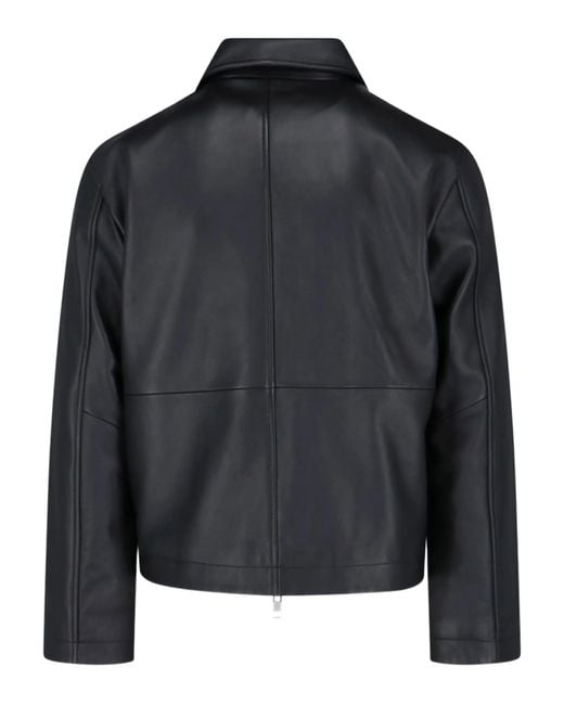 sunflower Black Short Leather Jacket
