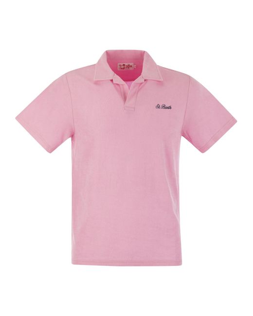 Mc2 Saint Barth Jeremy Cotton Terry Polo Shirt in het Pink