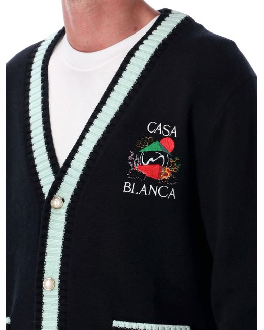 Casablanca Blue Casa Mountain Temple Cardigan for men