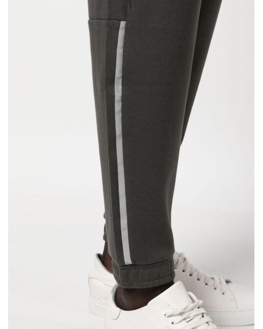 EA7 Gray Logo-print Drawstring Pants for men
