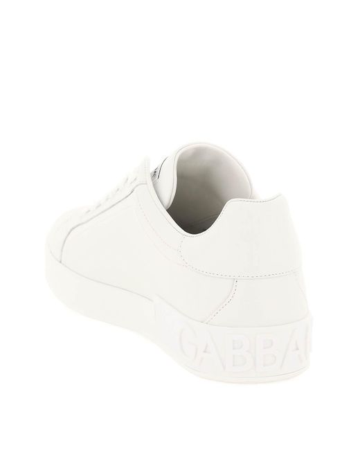 Dolce & Gabbana Portofino Lederen Sneakers in het White voor heren