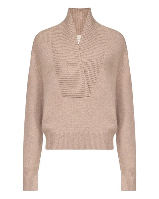 Loulou de Saison Natural Makela Large V Neck Sweater