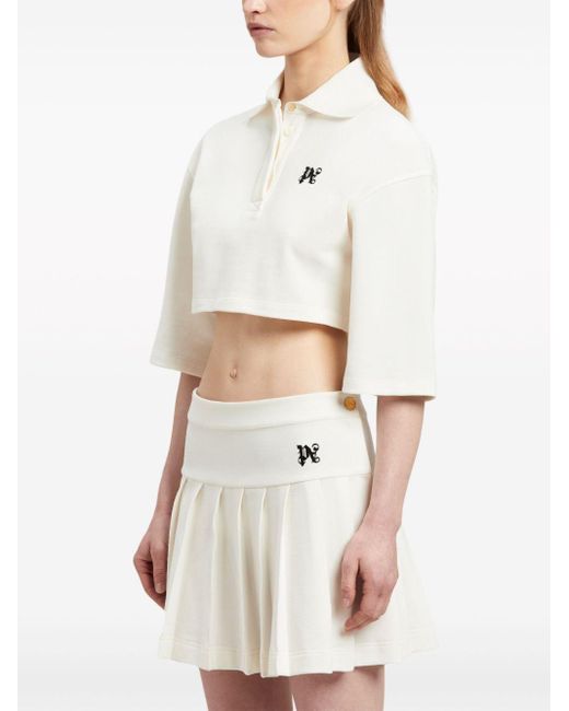 Palm Angels "monogram Bijgesneden" Poloshirt in het White