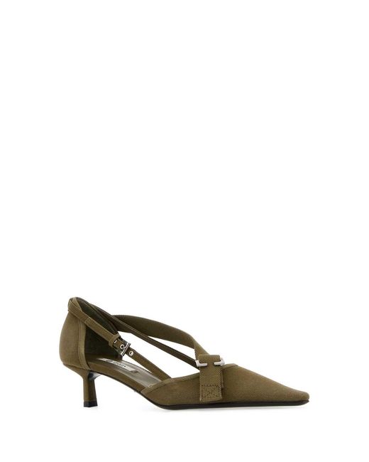 Prada Green Army Canvas Pumps