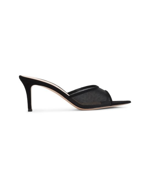 Gianvito Rossi Black Elle 70 Mini Mules