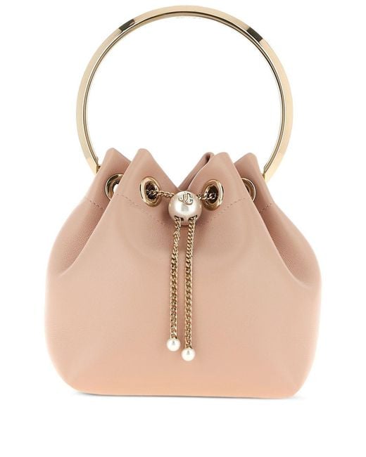 Jimmy Choo Natural Bon Bon Leather Bucket Bag