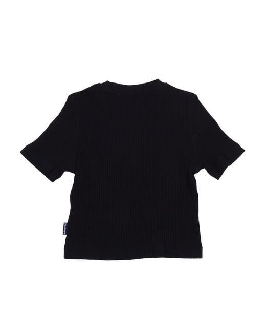 Palm Angels Black Logo Rib Baby Tee S/S Girl for men