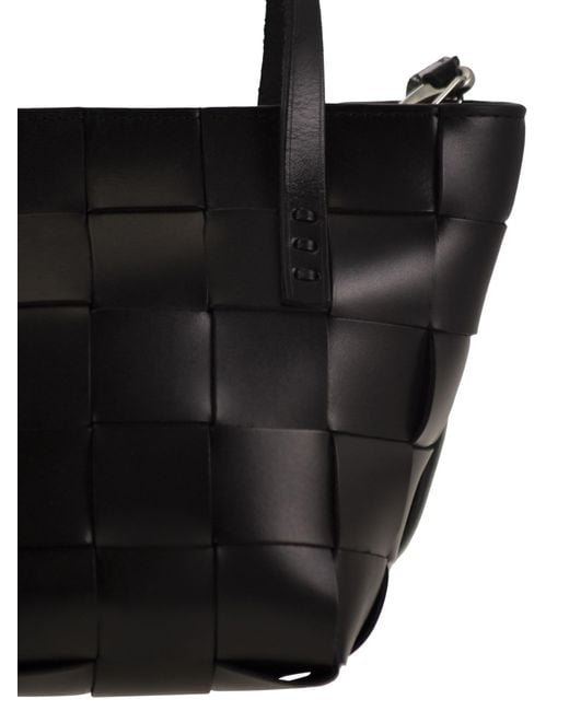 Dragon Black Japan Mini Woven Leather Bag