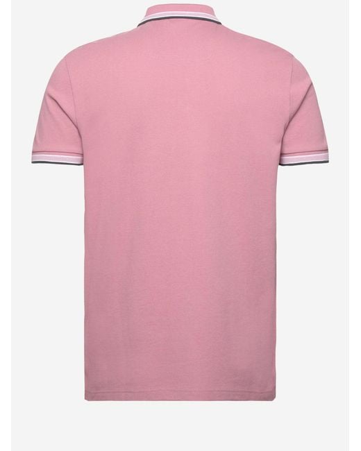 Boss Pink Cotton Piqué Polo Shirt With Logo for men