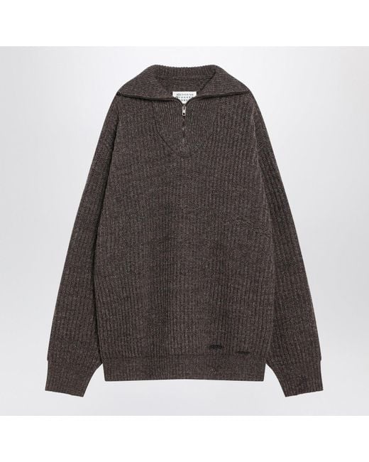 Maison Margiela Gray Sweater With Zip for men