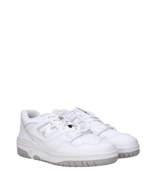 New Balance White Sneakers 550 Donna Pelle Bianco