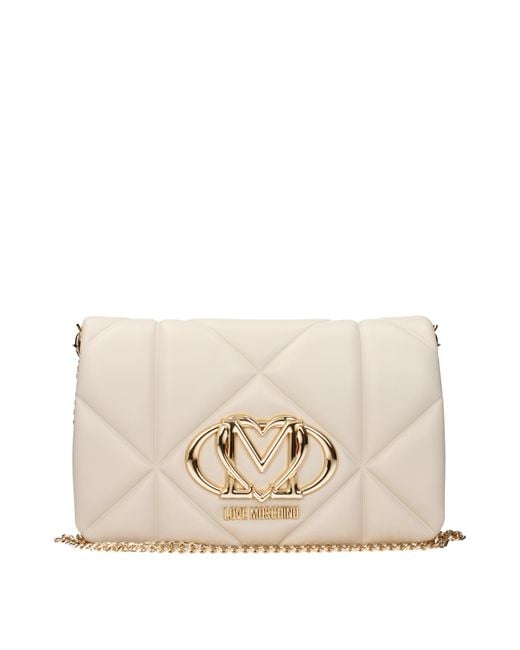 Love Moschino Natural Polyurethane/Ivory Clutch
