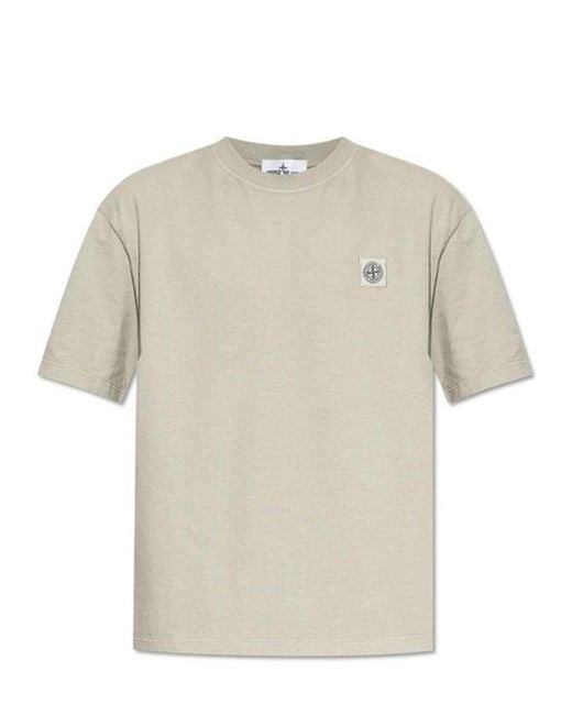 Stone Island T Shirts En Polos Grijs in het White voor heren