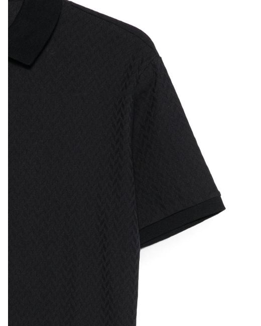 Emporio Armani Black Cotton Polo Shirt