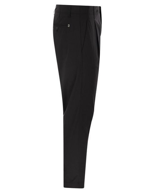Dondup Black Ben Carrot Poplin Trousers for men